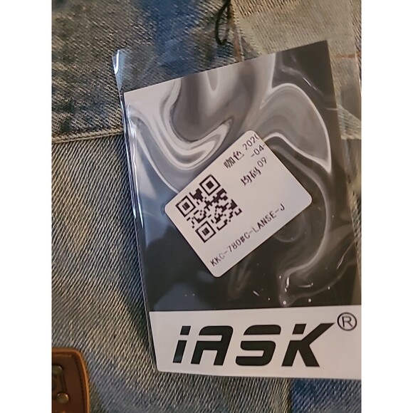 iASK Fashion Denim Vest Oversized Sleeveless Distressed Knit Back Deer Korean - Picture 10 of 14